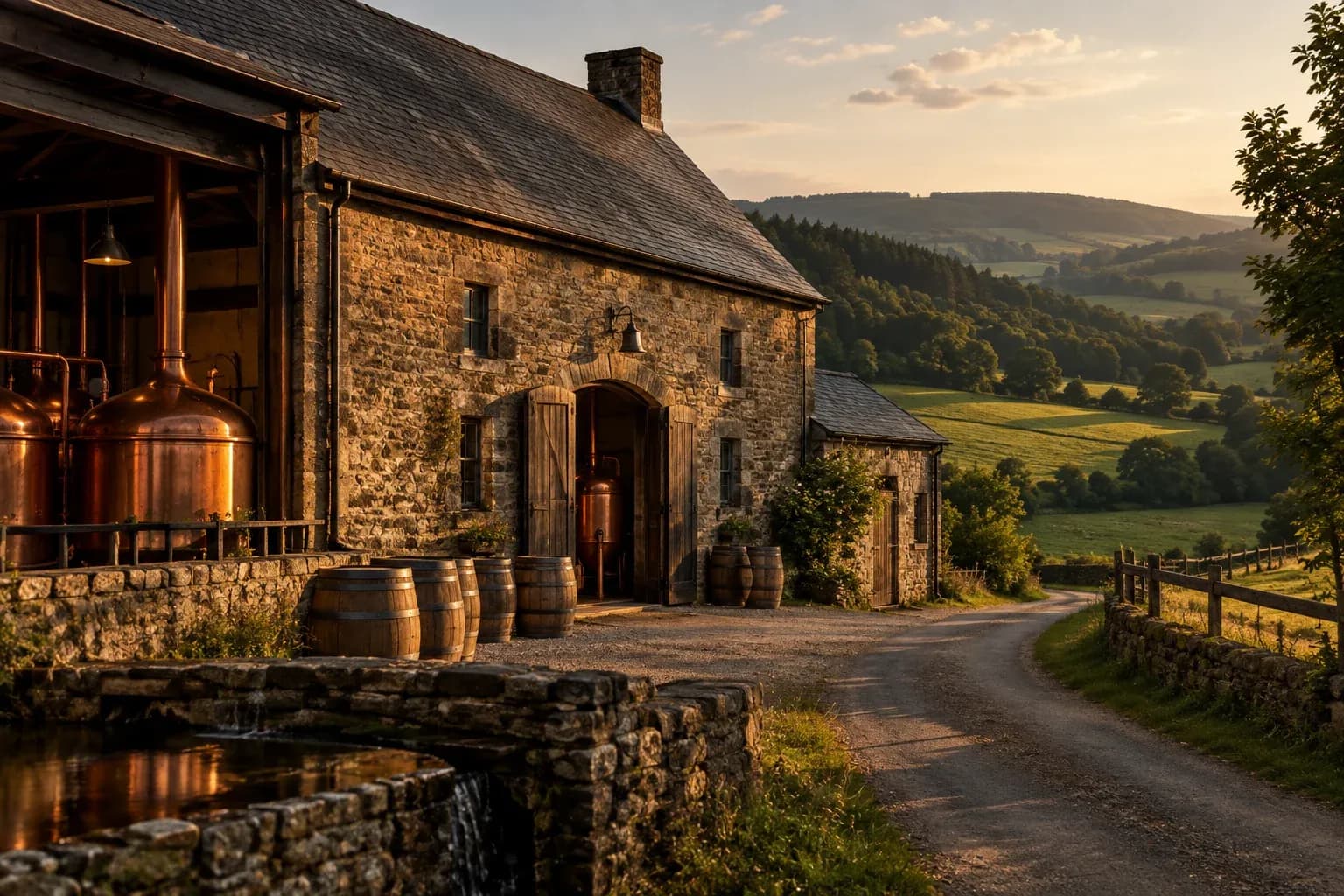 Illustration d’une brasserie de village dans les Ardennes.