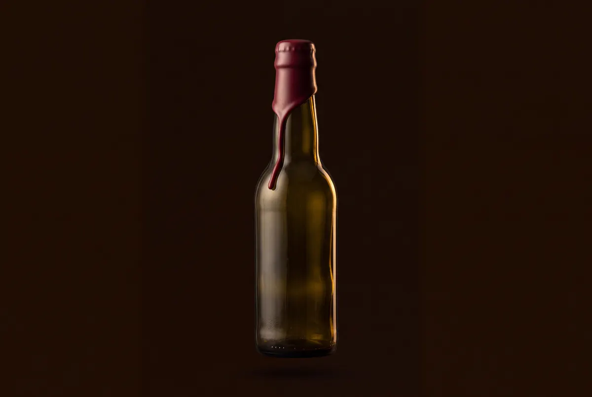 Bouteille de bière au bouchon scellé à la cire.